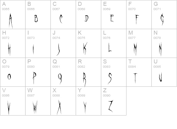 Ghastly Panic uppercase A-Z preview