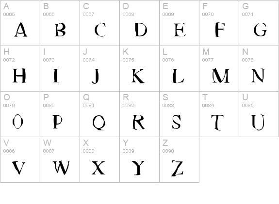 Ghettout uppercase A-Z preview