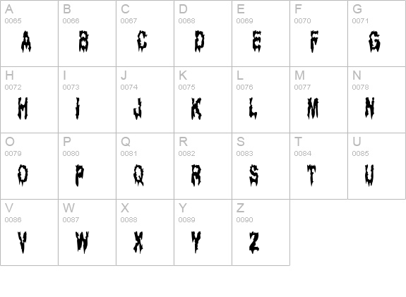 GhostBayou uppercase A-Z preview