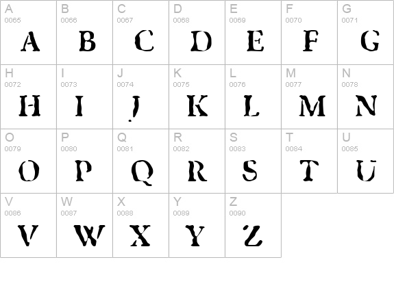 GhostTown uppercase A-Z preview