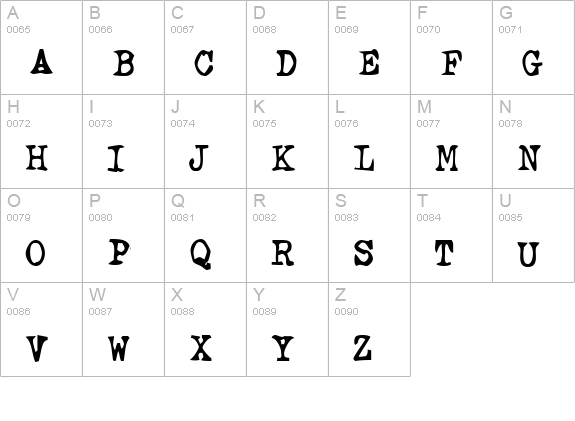 Ghostwriter uppercase A-Z preview