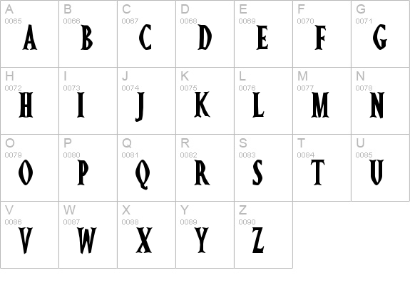 Ghostz uppercase A-Z preview