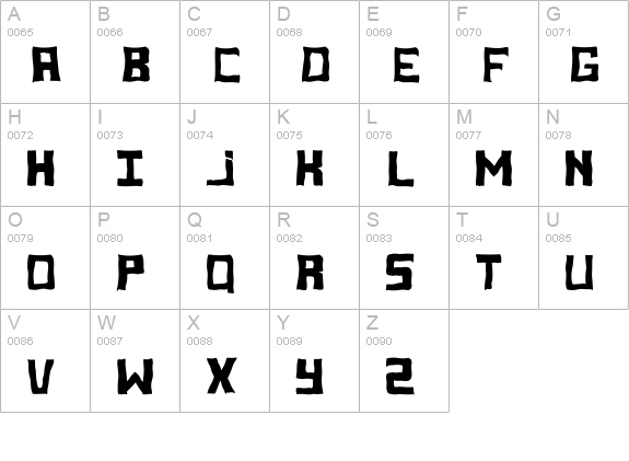 Ghoul uppercase A-Z preview