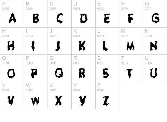 Ghoul Headline uppercase A-Z preview