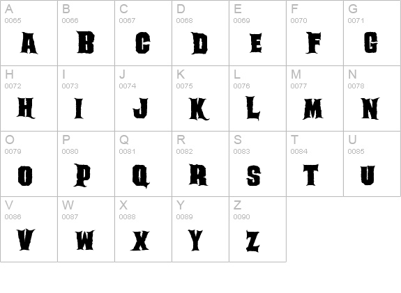 Ghoulish uppercase A-Z preview