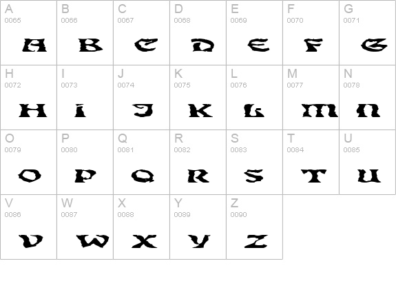 GhoulyBooly uppercase A-Z preview