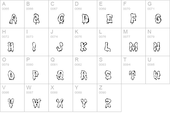 GhoulyCaps Regular uppercase A-Z preview