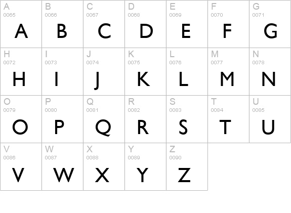 Gibson-Regular uppercase A-Z preview