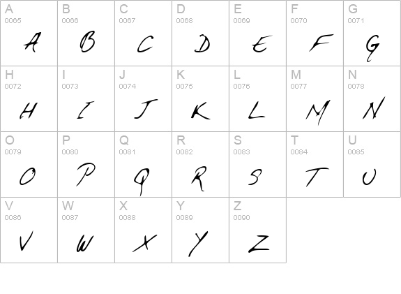 GiffordsHand Regular uppercase A-Z preview