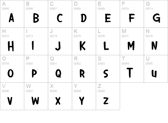 Giggles BTN Bold uppercase A-Z preview