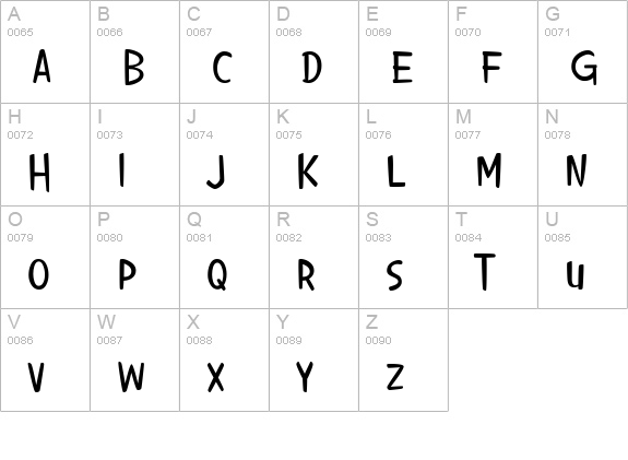Giggles BTN Lt uppercase A-Z preview