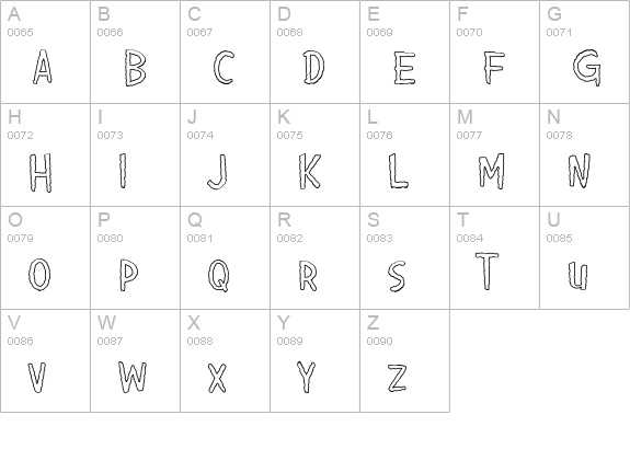Giggles Wiggles BTN Outline uppercase A-Z preview