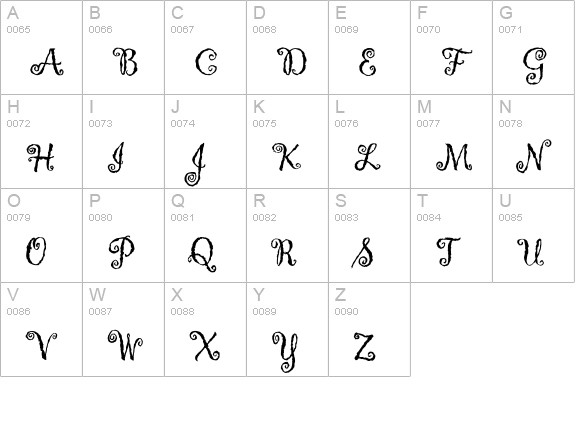 Gigi uppercase A-Z preview