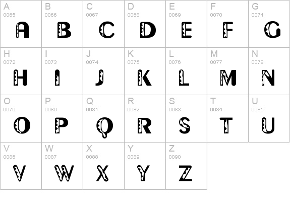Gilgongo Doro uppercase A-Z preview