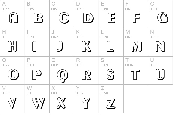 Gilgongo Ombre uppercase A-Z preview