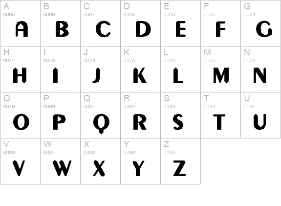 Gilgongo Sledge uppercase A-Z preview