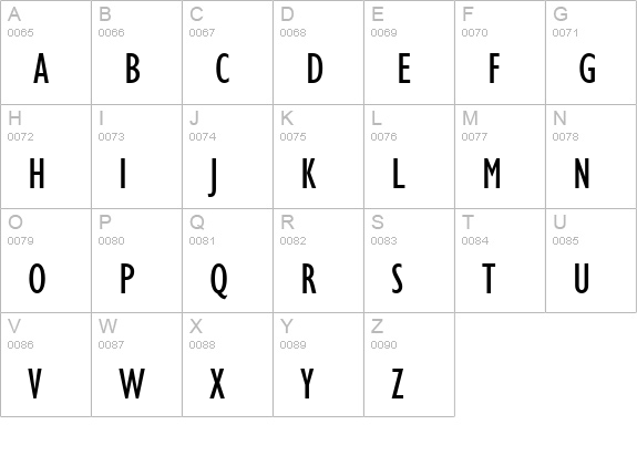 Gill Condensed SSi Condensed uppercase A-Z preview