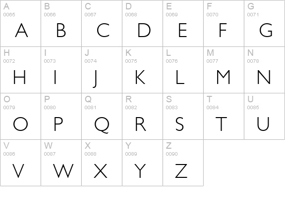 Gill Light SSi Light uppercase A-Z preview
