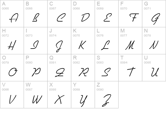 Gillies Regular uppercase A-Z preview