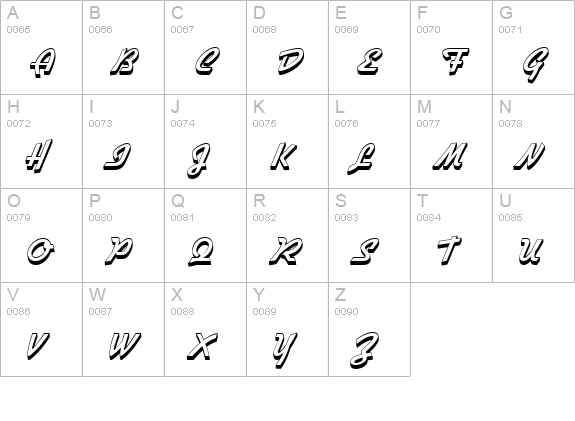 GilliesGotShaD uppercase A-Z preview