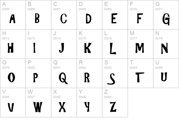 Gilligan uppercase A-Z preview