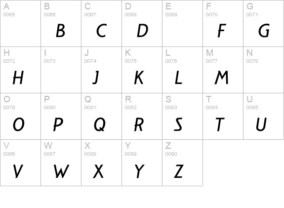 GilmoreFahrenheit uppercase A-Z preview
