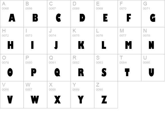 Giltus T Ultra Bold Condensed uppercase A-Z preview