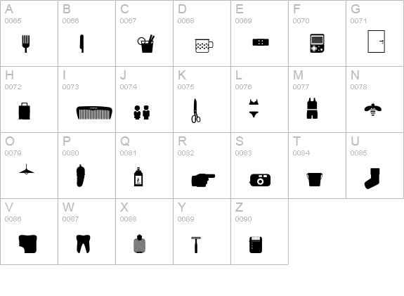 Ginger-Icons uppercase A-Z preview