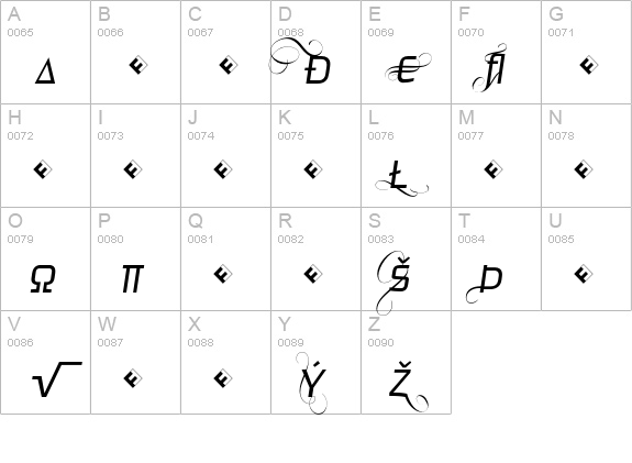 Ginger-LightFlamboyantExp uppercase A-Z preview