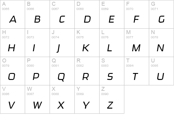 Ginger-LightItalic uppercase A-Z preview