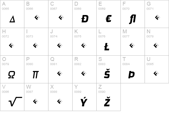 Ginger-RegularItalicExpert uppercase A-Z preview
