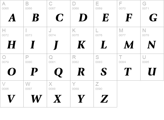 GiovanniEF-BlackItalic uppercase A-Z preview