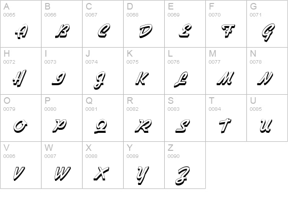 Giulio-Shaded-Regular uppercase A-Z preview