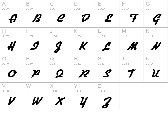 Giulio-Xbold-Regular uppercase A-Z preview