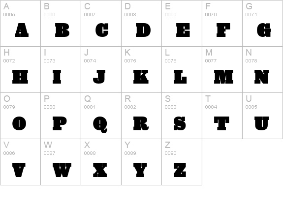 Giza-NineThree uppercase A-Z preview