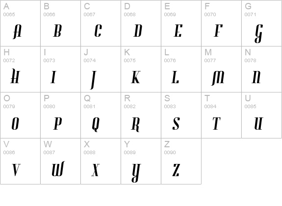 Gladifilthefte uppercase A-Z preview