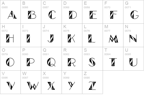 Glamour uppercase A-Z preview