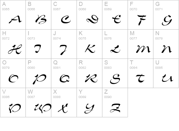Glands-Normal uppercase A-Z preview