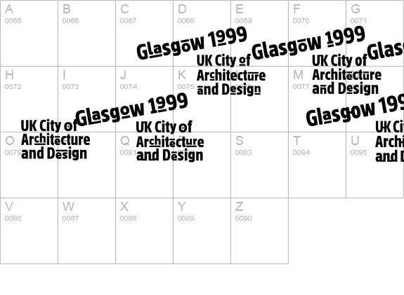 Glasgow1999-Logo uppercase A-Z preview