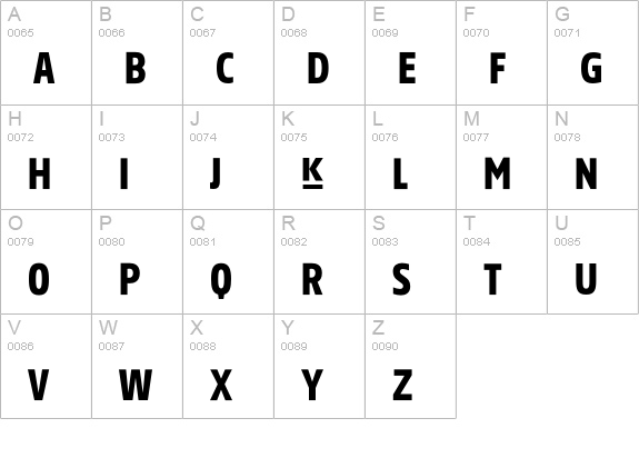 Glasgow1999-Plus uppercase A-Z preview