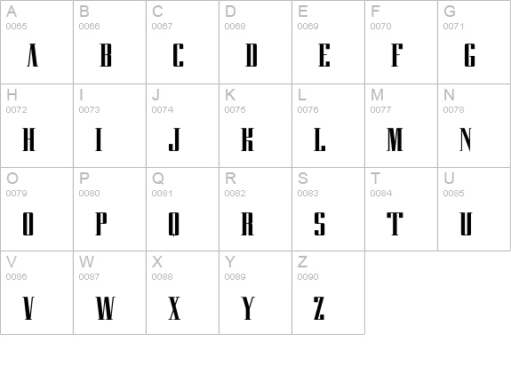 Glasnost uppercase A-Z preview