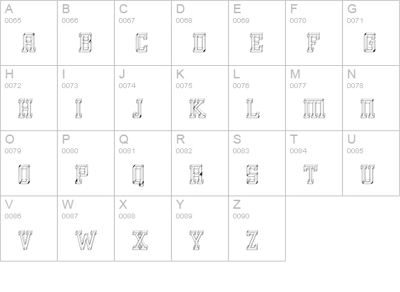 GlassBlocks uppercase A-Z preview