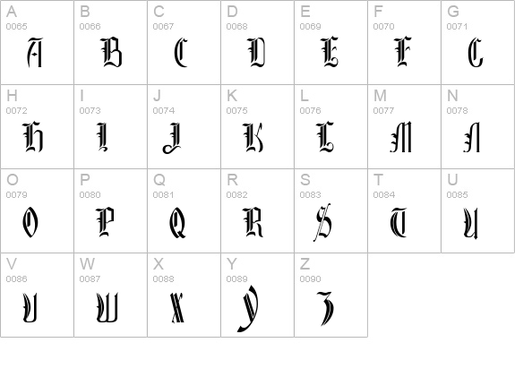 Glastonbury uppercase A-Z preview