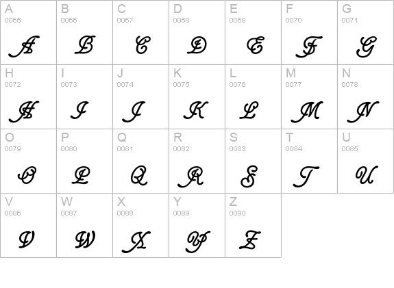 Glastonbury Std uppercase A-Z preview