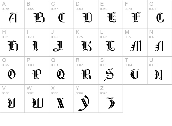 Glastonbury Wide uppercase A-Z preview
