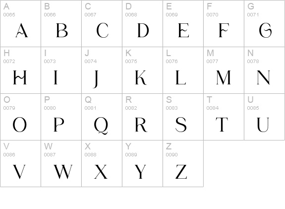 Glastone uppercase A-Z preview