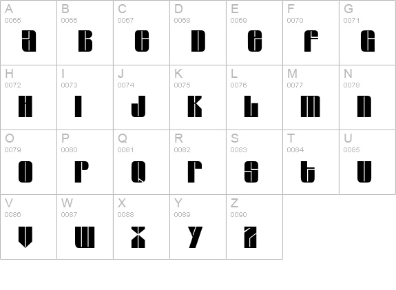 Glaze Condensed Normal uppercase A-Z preview