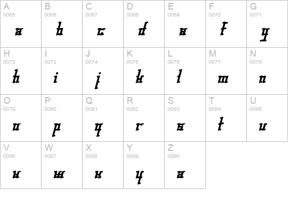 gleesteak uppercase A-Z preview