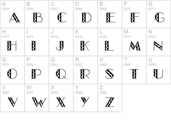 GlitzyFlash Regular uppercase A-Z preview