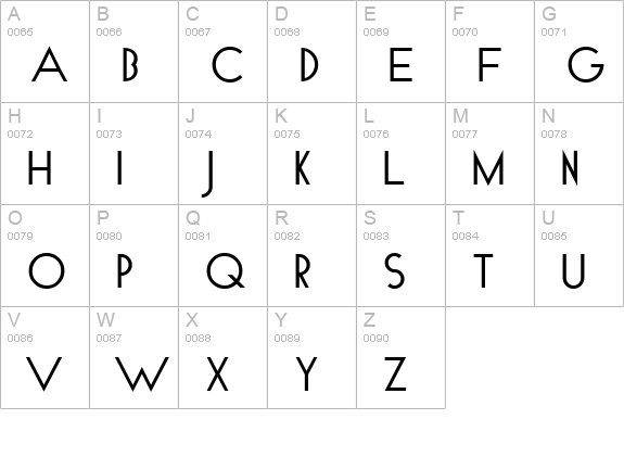 Glo Regular uppercase A-Z preview